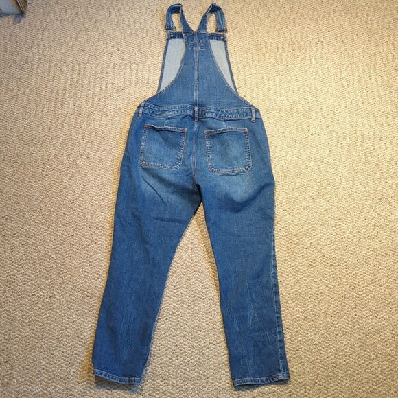 Gap Maternity Jean Overalls Womens Medium Blue Denim Stretch Pockets - Picture 4 of 8